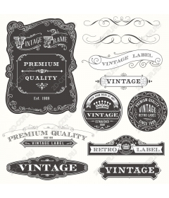  Collection of vintage frames and labels