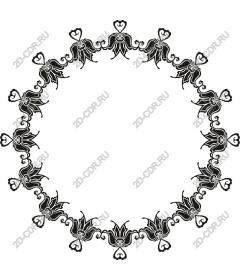  Elegant black and white floral frame
