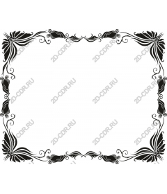  Elegant floral frame in black and white