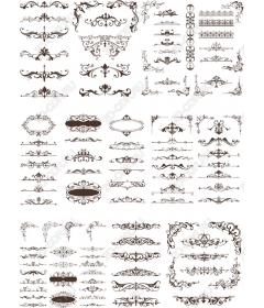 Набор винтажных орнаментальных клипартов