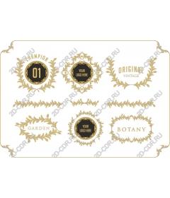  Elegant gold vintage floral set