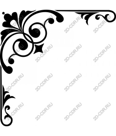  Corner ornament Black Flourish