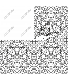  Elegant floral pattern black and white