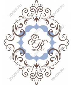  Elegant floral monogram