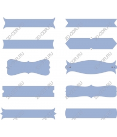  Elegant set of blue ribbons and banners