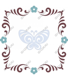  Elegant butterfly with flower frame