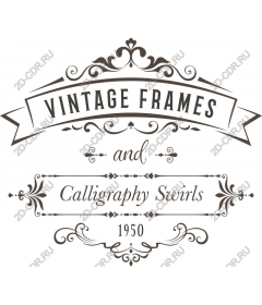 Vintage frames and calligraphic swirls