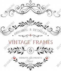  Collection of vintage frames and decorative elements