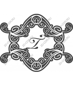  Elegant decorative frame with monogram T