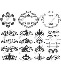  Elegant set of floral ornaments