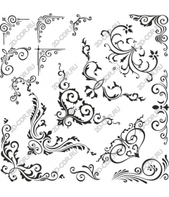  Elegant decorative set of cliparts