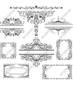  Elegant set of floral ornaments