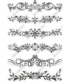  Elegant set of floral ornaments