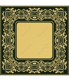 Exquisite green and gold decorative border