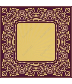  Elegant decorative frame, gold and purple colors