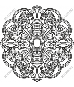 Mandala with floral pattern in the Baroque style