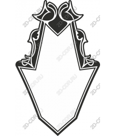 Vintage ornamental frame in the shape of an arrow