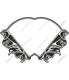 Frame in the shape of a heart with roses
