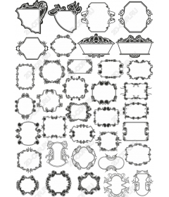 Винтажные декоративные рамки клипарты — 50