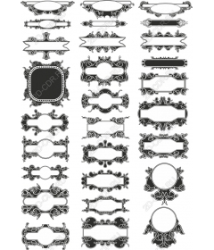 Винтажный набор: элегантные рамки и бордюры