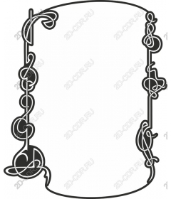 Decorative frame on musical subjects