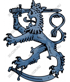 Majestic lion in heraldry