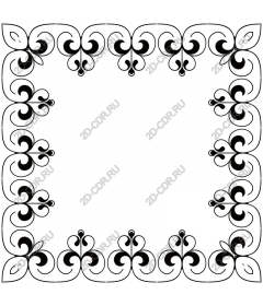  Black floral decorative border