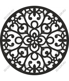 Intricate round floral pattern