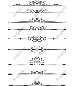  Elegant decorative borders set