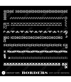  Elegant set of borders with corner elements