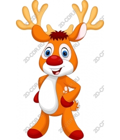 Funny cartoon deer
