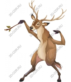 Whimsical, playful deer