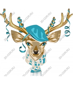  Elegant deer in blue