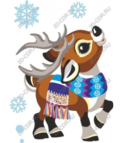 Playful winter deer