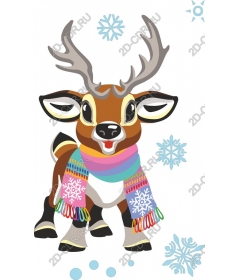Whimsical winter deer