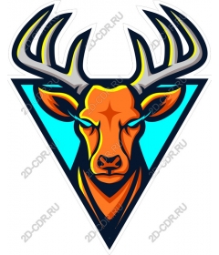 Stylized deer head