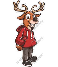 Funny cartoon deer