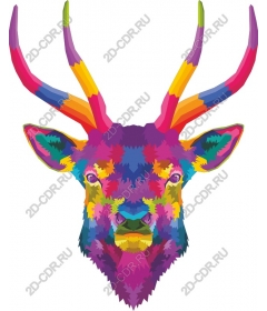  Colored deer head