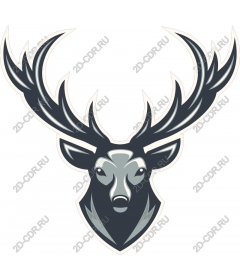  Stylized deer head