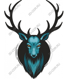  Stylized deer head