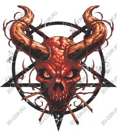  Menacing horned skull