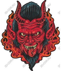 The head of the ferocious devil