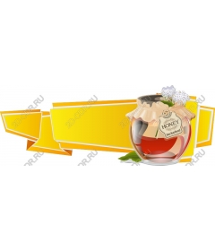  Jar of honey with a custom banner