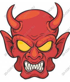 Threatening head red demon