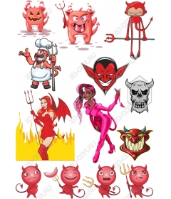 Set of devil clipart Cute