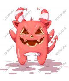  Fancy pink monster on a Halloween