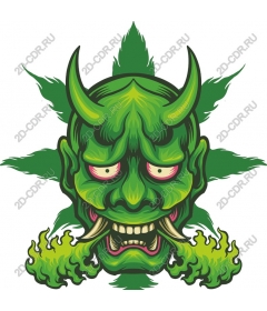  Bright green skull demon