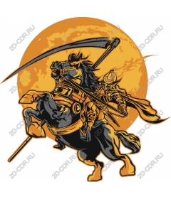 Fearless warrior on horseback