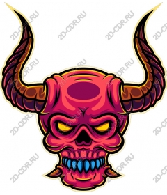  Fierce pink skull demon