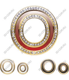  Elegant metal ring with precious stones